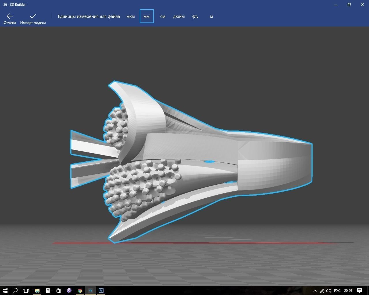 Ring gold with diamonds and sapphires 3D print model_9