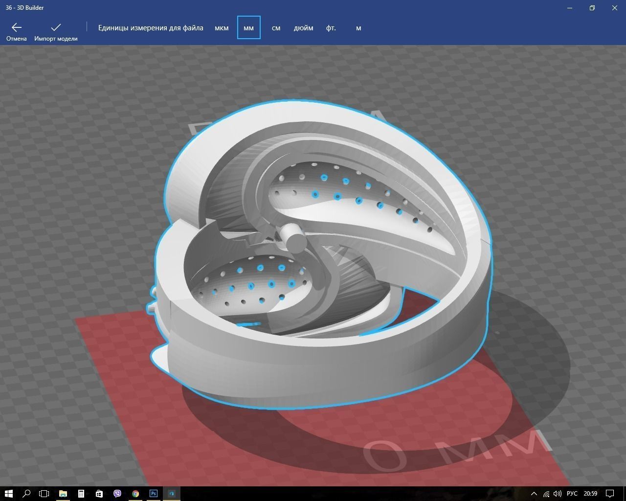 Ring gold with diamonds and sapphires 3D print model_5