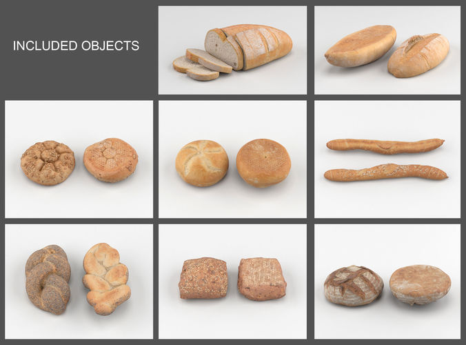 Bread Set breads 3D model 2