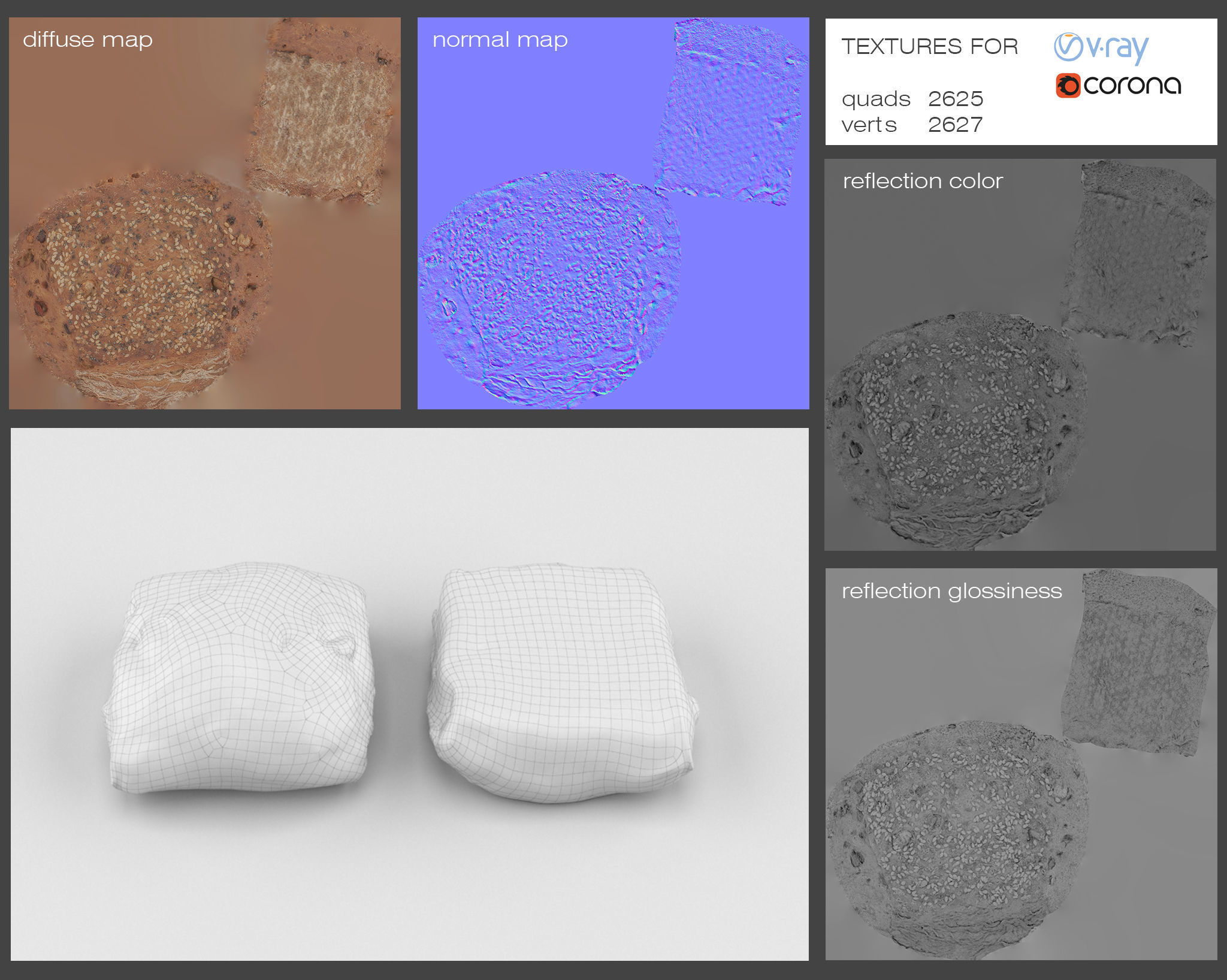 Bread Set breads 3D model_8
