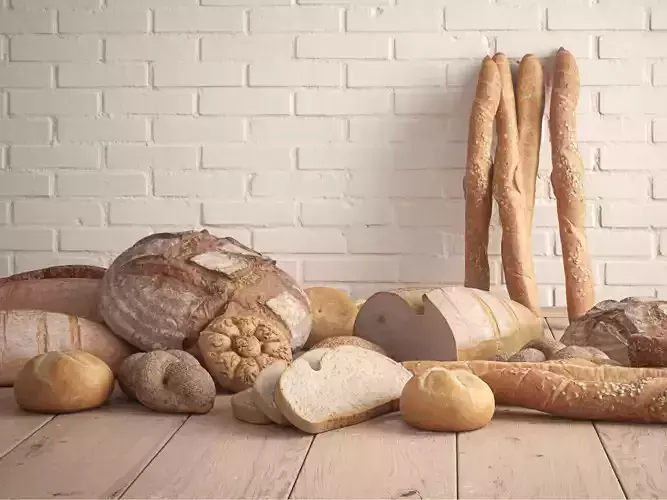 Bread Set breads 3D model