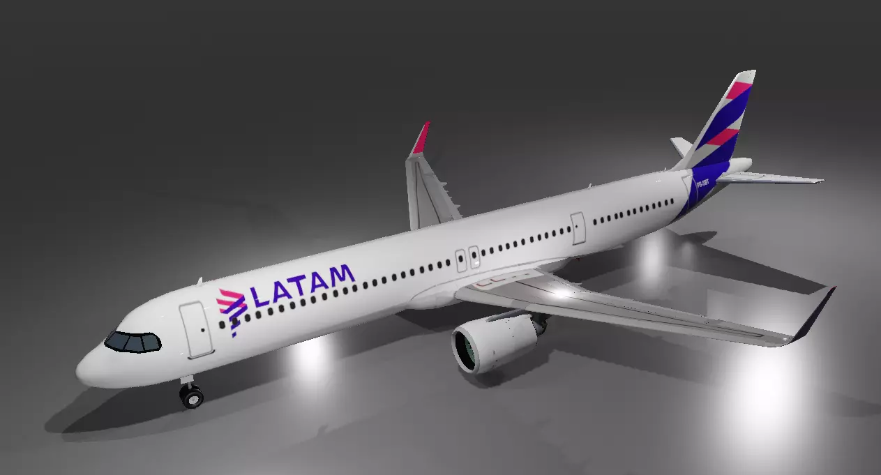 LATAM Airbus a321neo LR low poly 3D model Low-poly 3D model