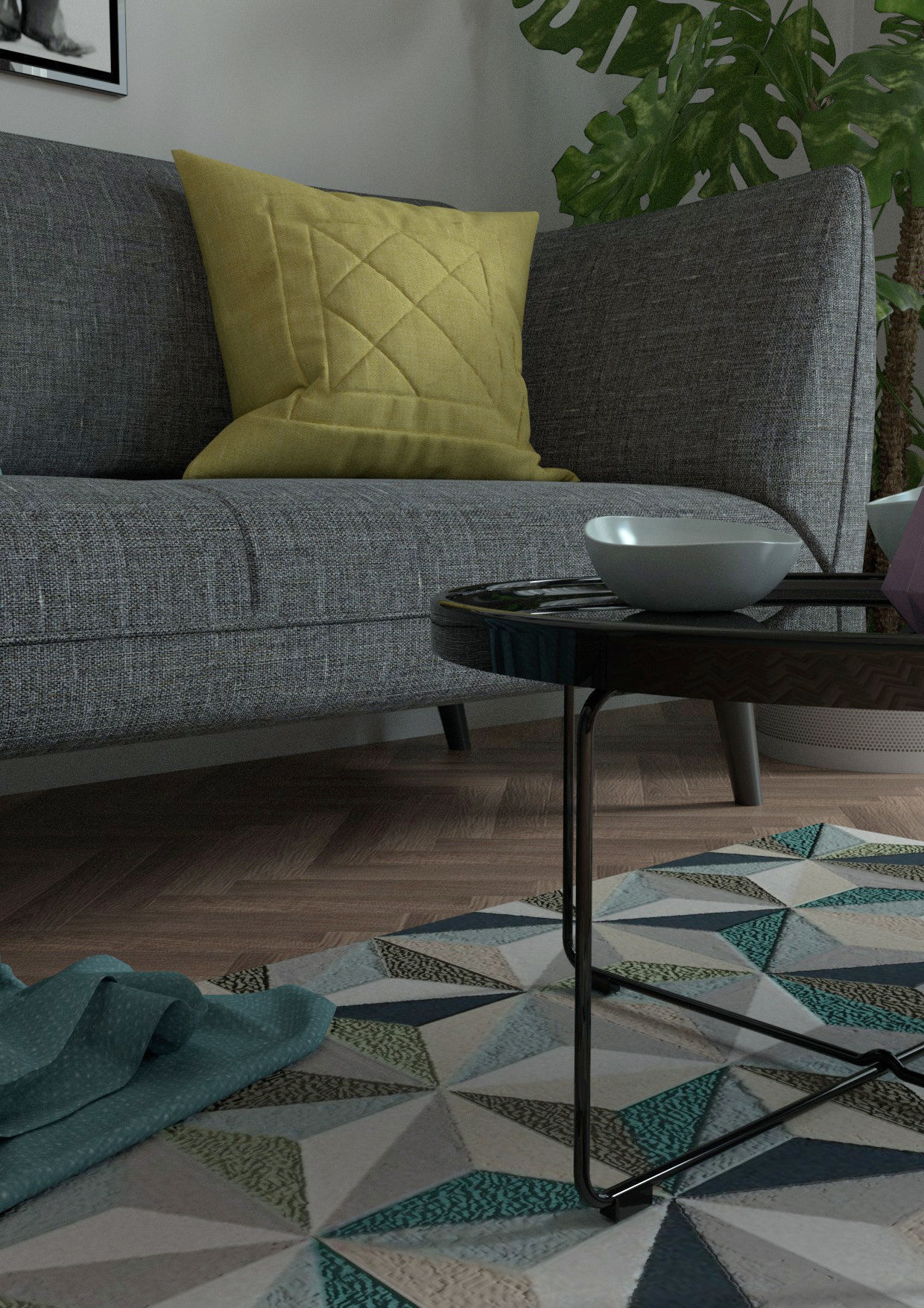 vintage- living room 3D model_1