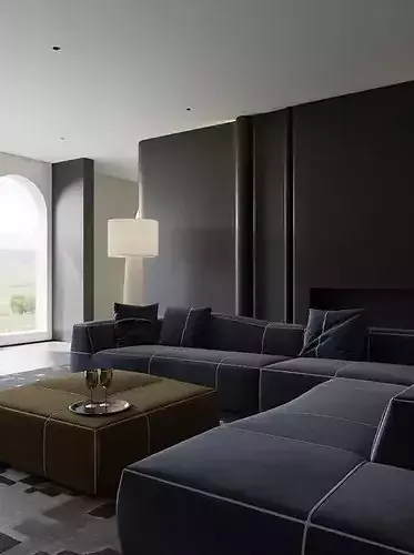 living room 3D model 6