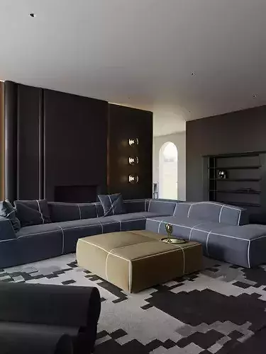 living room 3D model 3