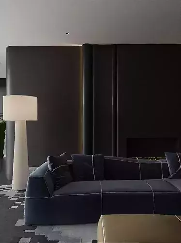 living room 3D model 7