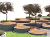 3D model Curvilinear Modular Parklet with Integrated Trees 3D Model VR ...