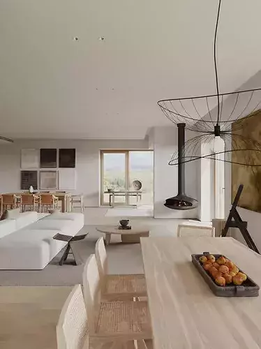 living dining room 3D model