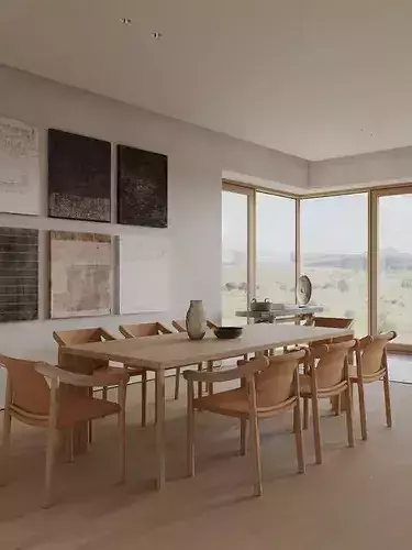 living dining room 3D model 4