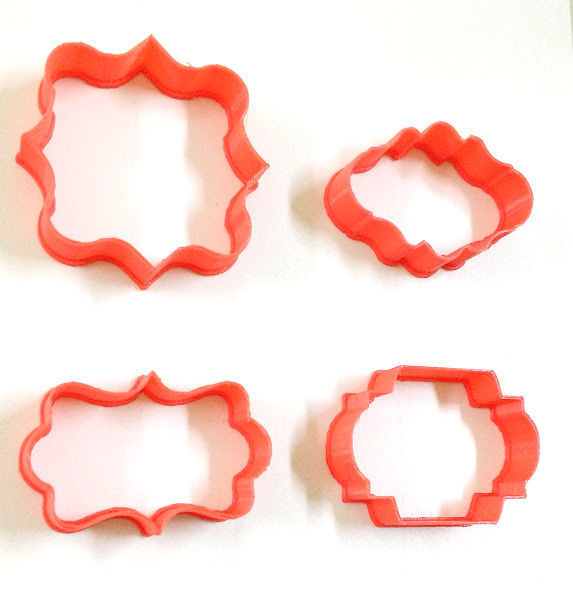 4 Vintage Cookie Cutter Frames 3D print model_1