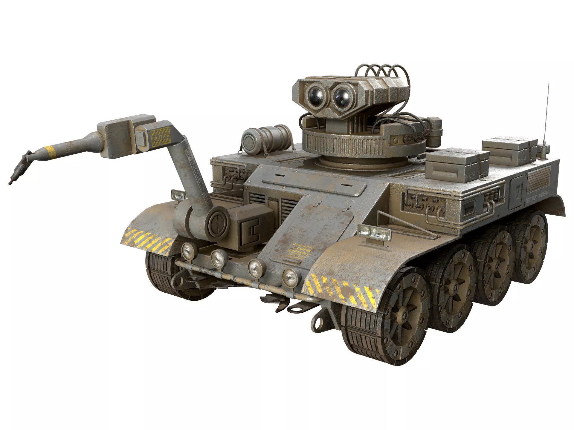 Robot Concept-3B-Urban-Dirty Low-poly 3D model