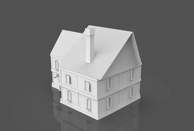 Low Poly Medieval Buildings Set - 2 In 1 Low-poly 3D model 4