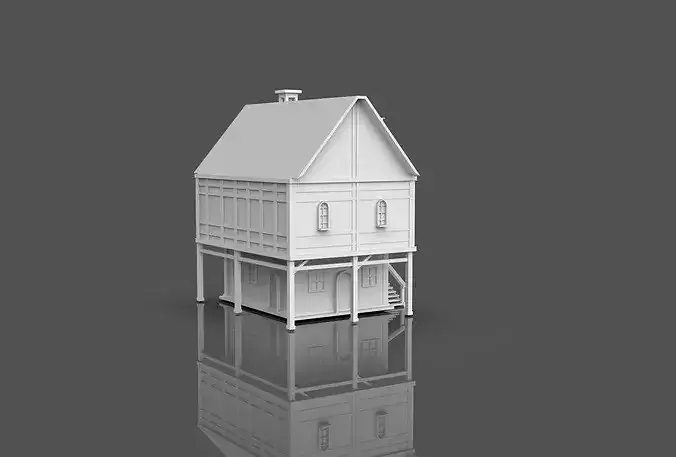 Low Poly Medieval Buildings Set - 2 In 1 Low-poly 3D model 6