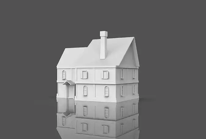 Low Poly Medieval Buildings Set - 2 In 1 Low-poly 3D model 2