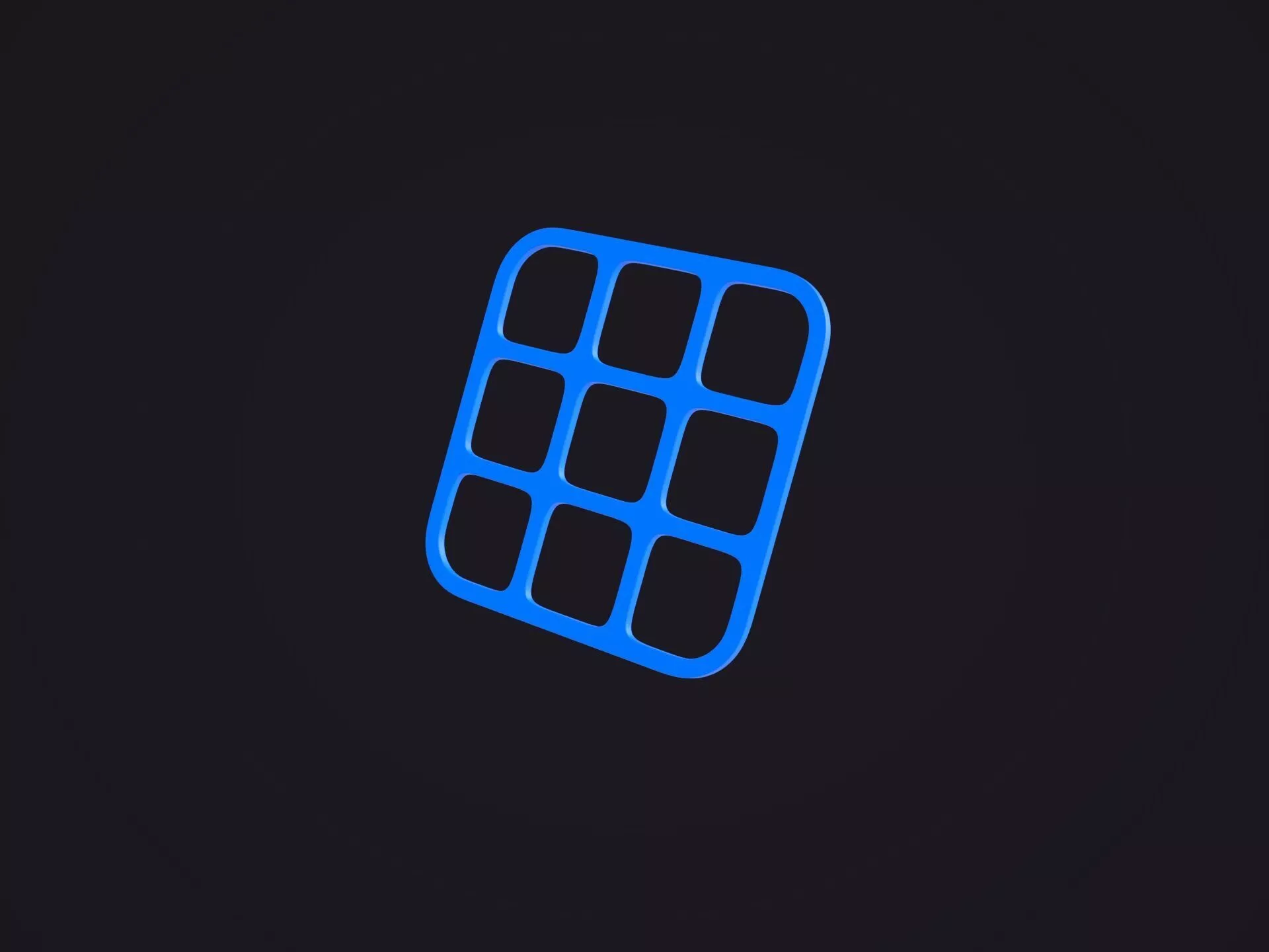 Blue Grid Icon 3D model