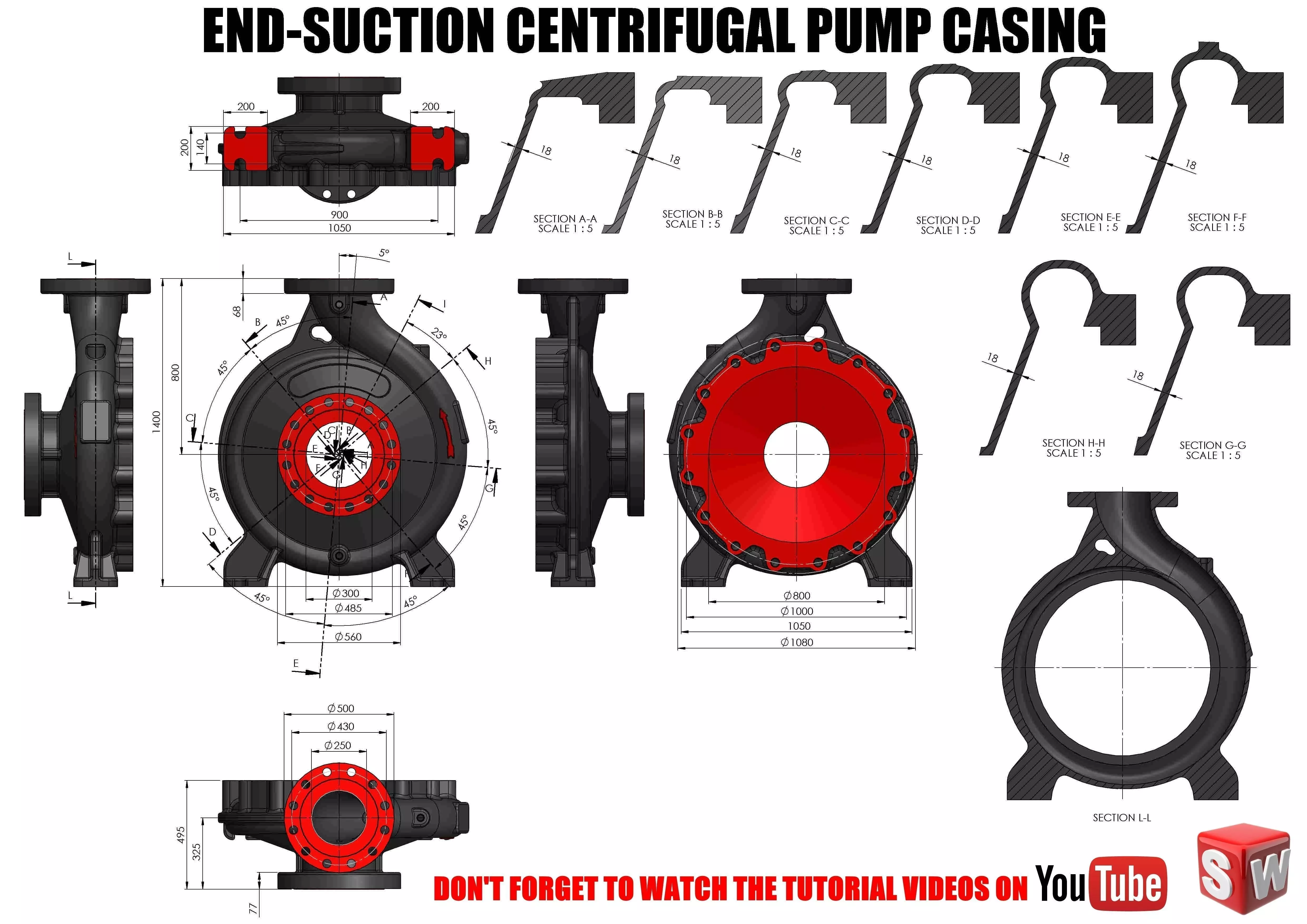 End Suction Centrifugal Pump Volute Casing Free 3D model_0
