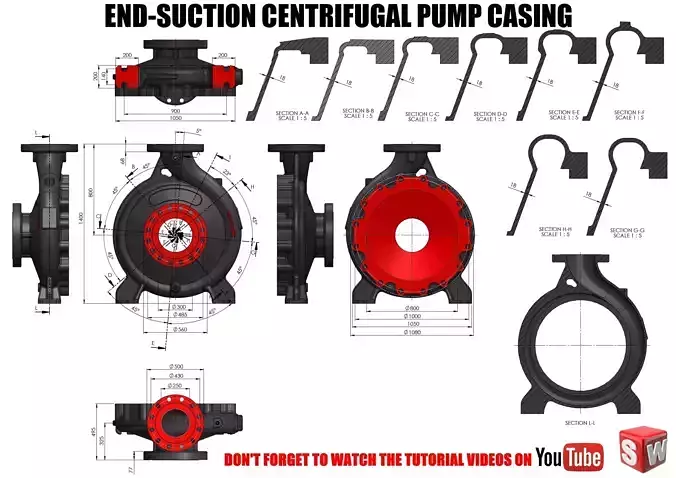 End Suction Centrifugal Pump Volute Casing Free 3D model