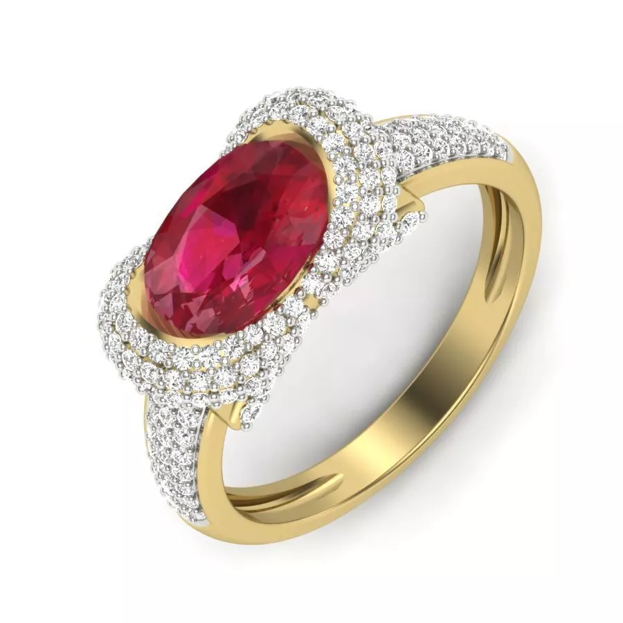 SILVER AND GOLD LADIES RING 3D print model
