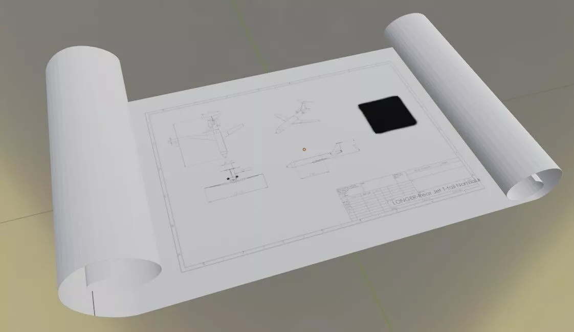 Aircraft Blueprint Demo Version Whiteprint Free low-poly 3D model