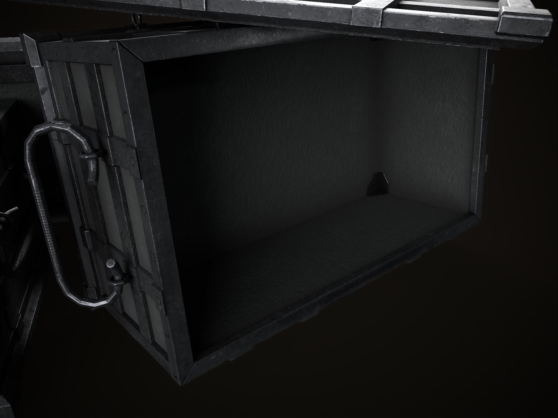 Game Ready Metal Crate with Lid Low-poly 3D model_15