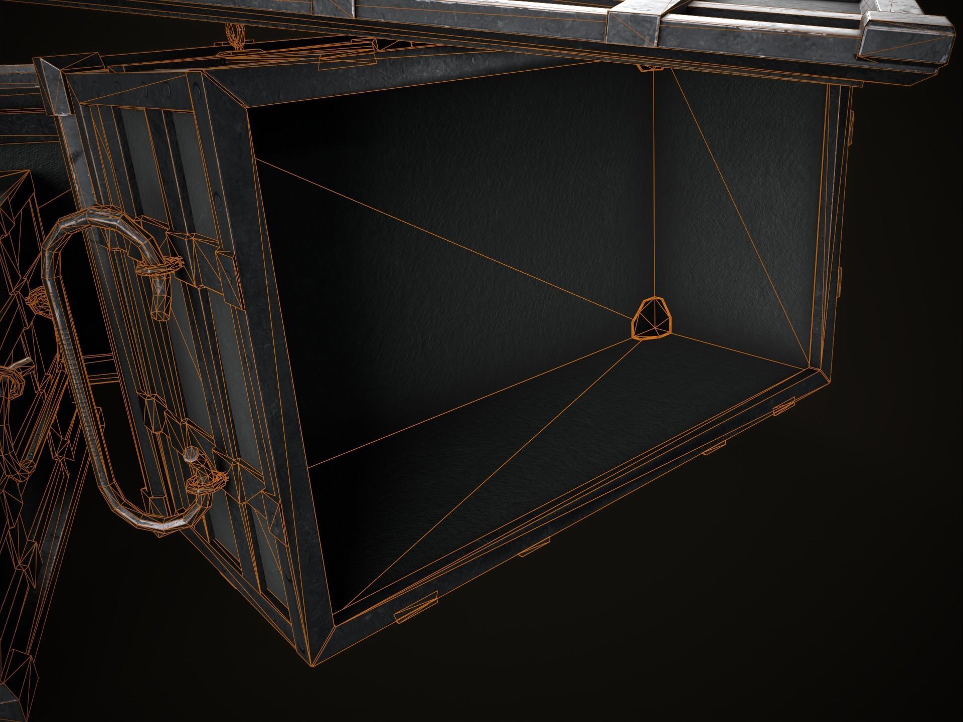 Game Ready Metal Crate with Lid Low-poly 3D model_16