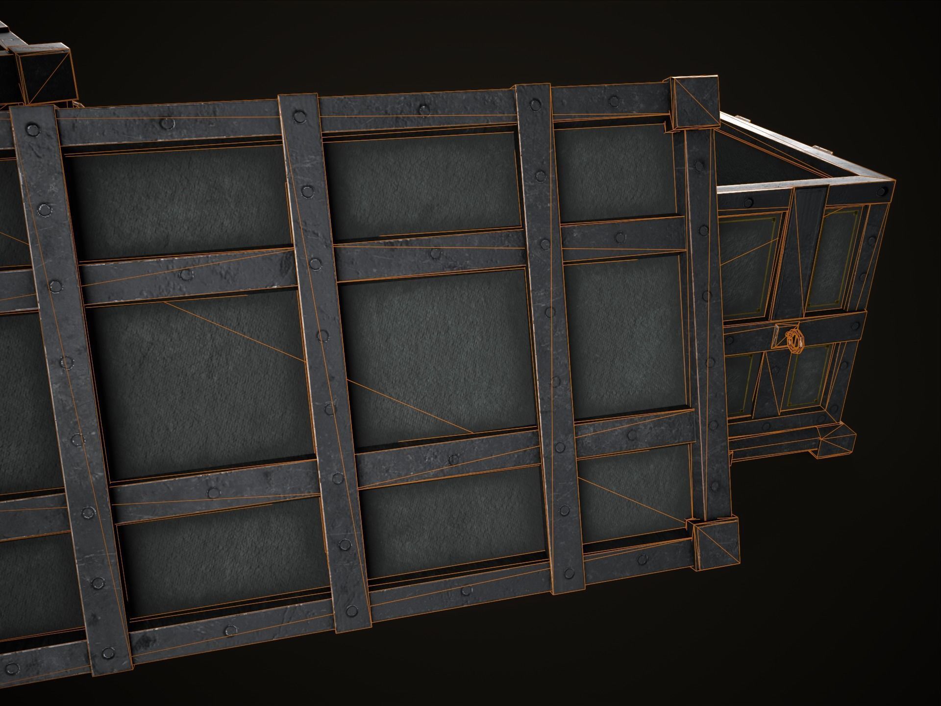 Game Ready Metal Crate with Lid Low-poly 3D model_14