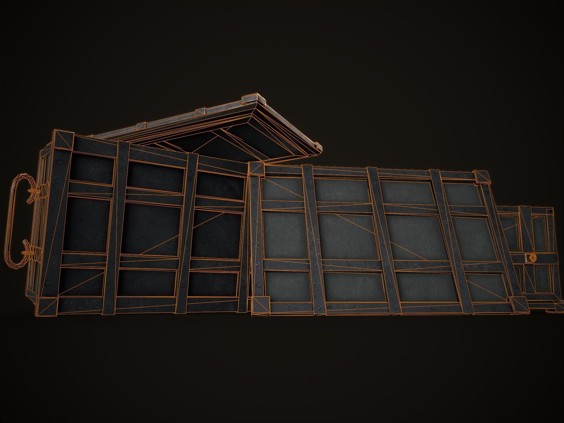 Game Ready Metal Crate with Lid Low-poly 3D model_22