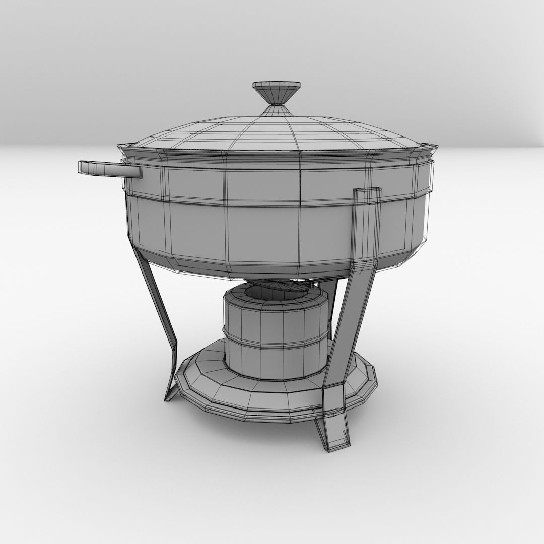 Round Chafing Dish v2 3D model_4