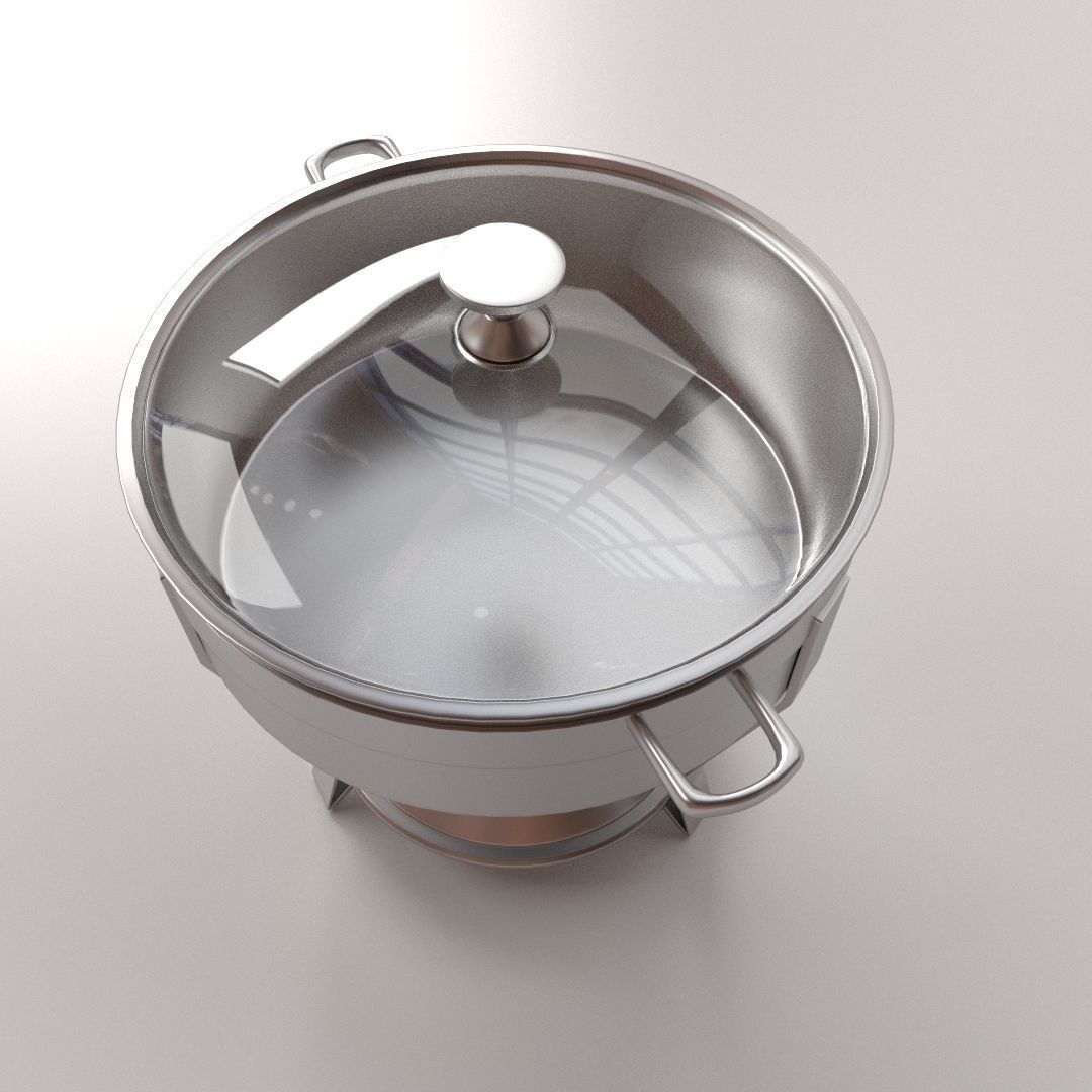 Round Chafing Dish v2 3D model_2