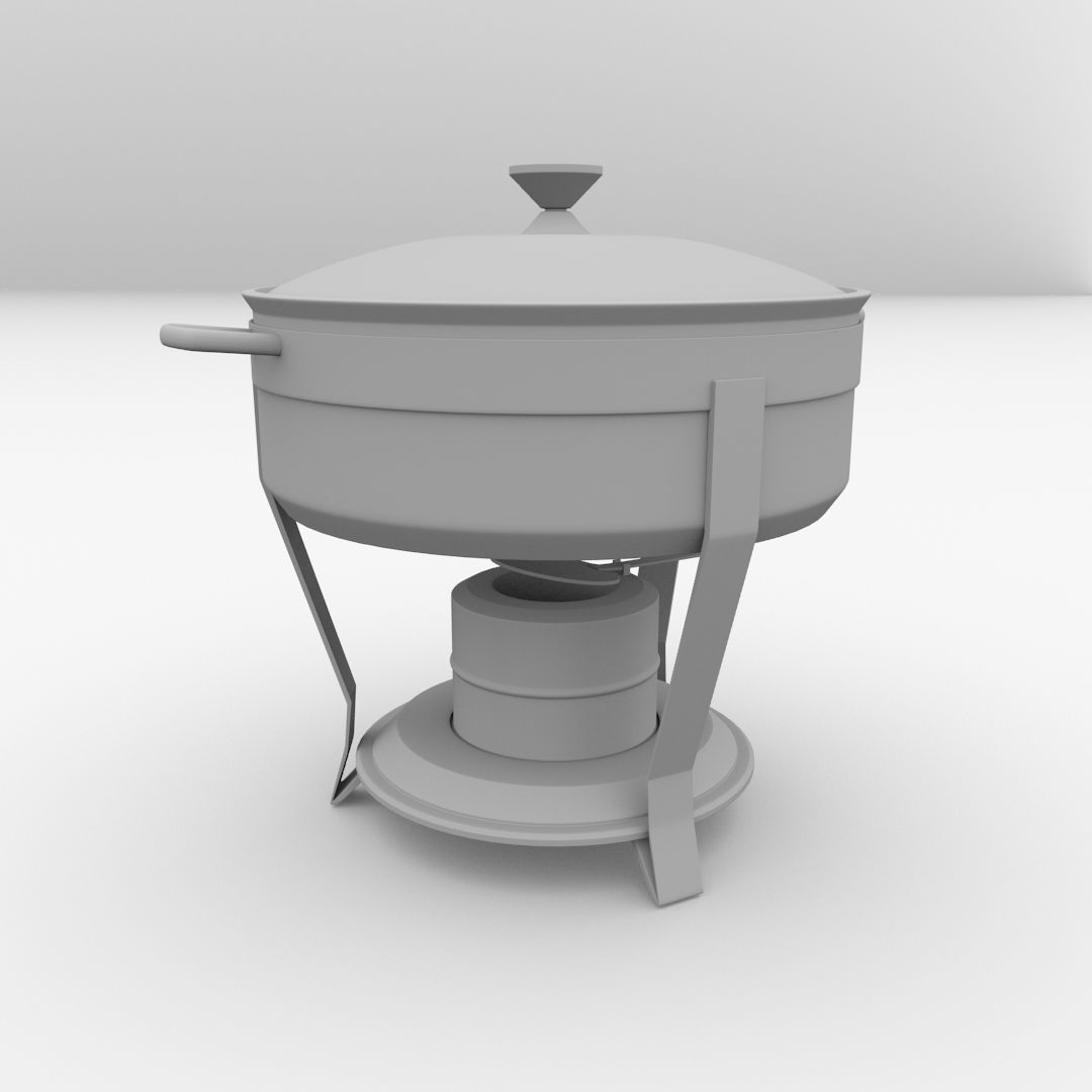 Round Chafing Dish v2 3D model_3