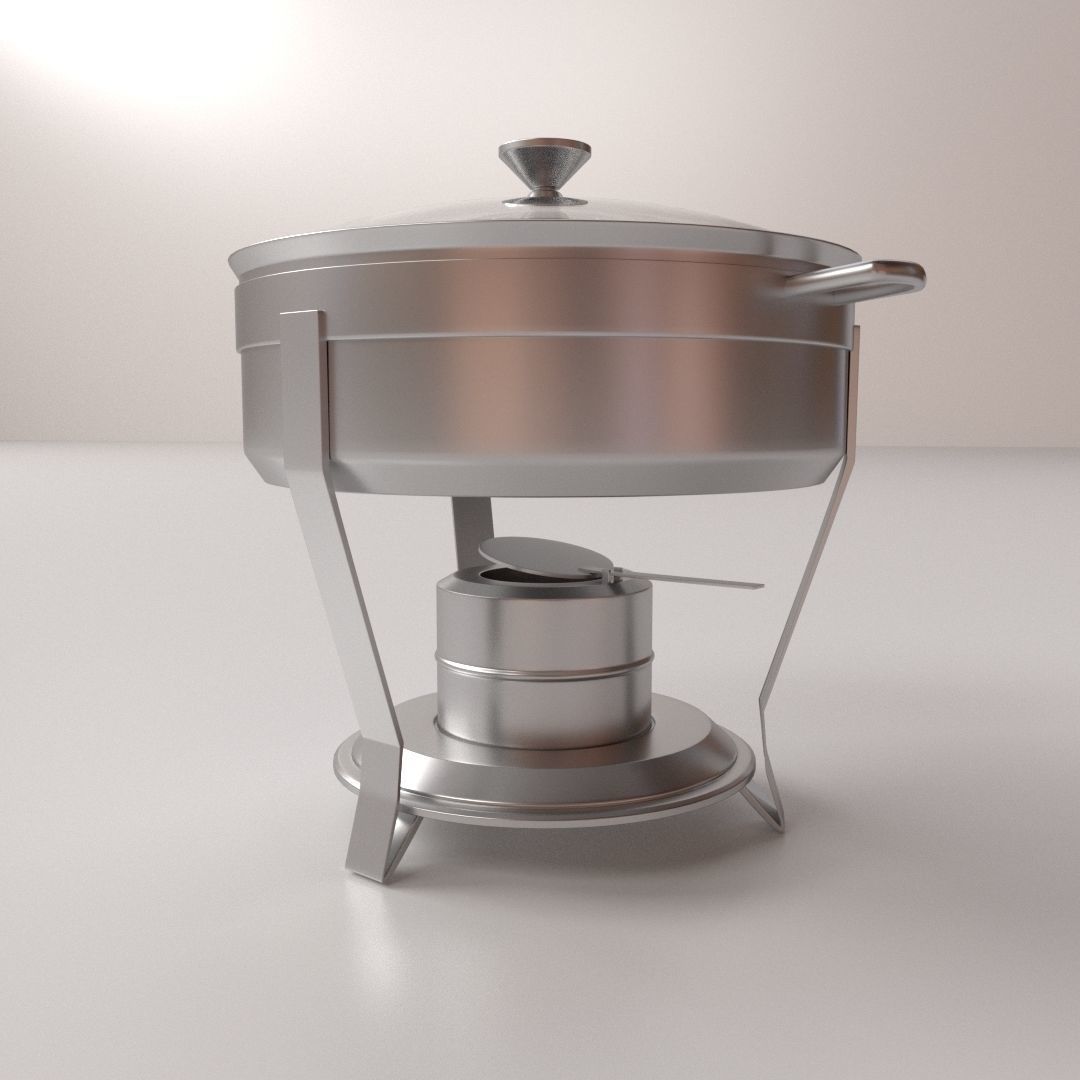 Round Chafing Dish v2 3D model_1