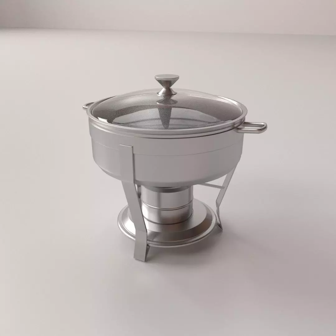 Round Chafing Dish v2 3D model_0
