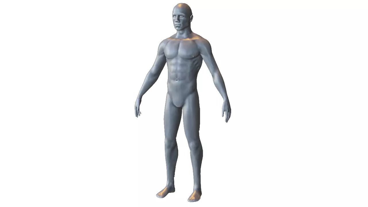 Realistic Male Human Body Low-poly 3D model