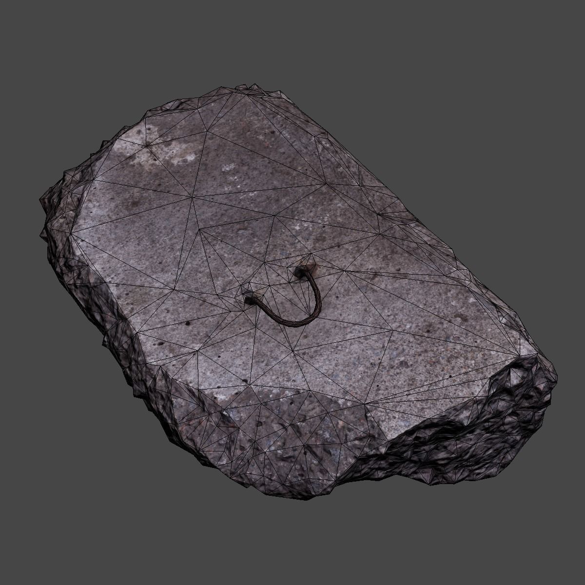 Concrete Block Debris Low-poly 3D model_10