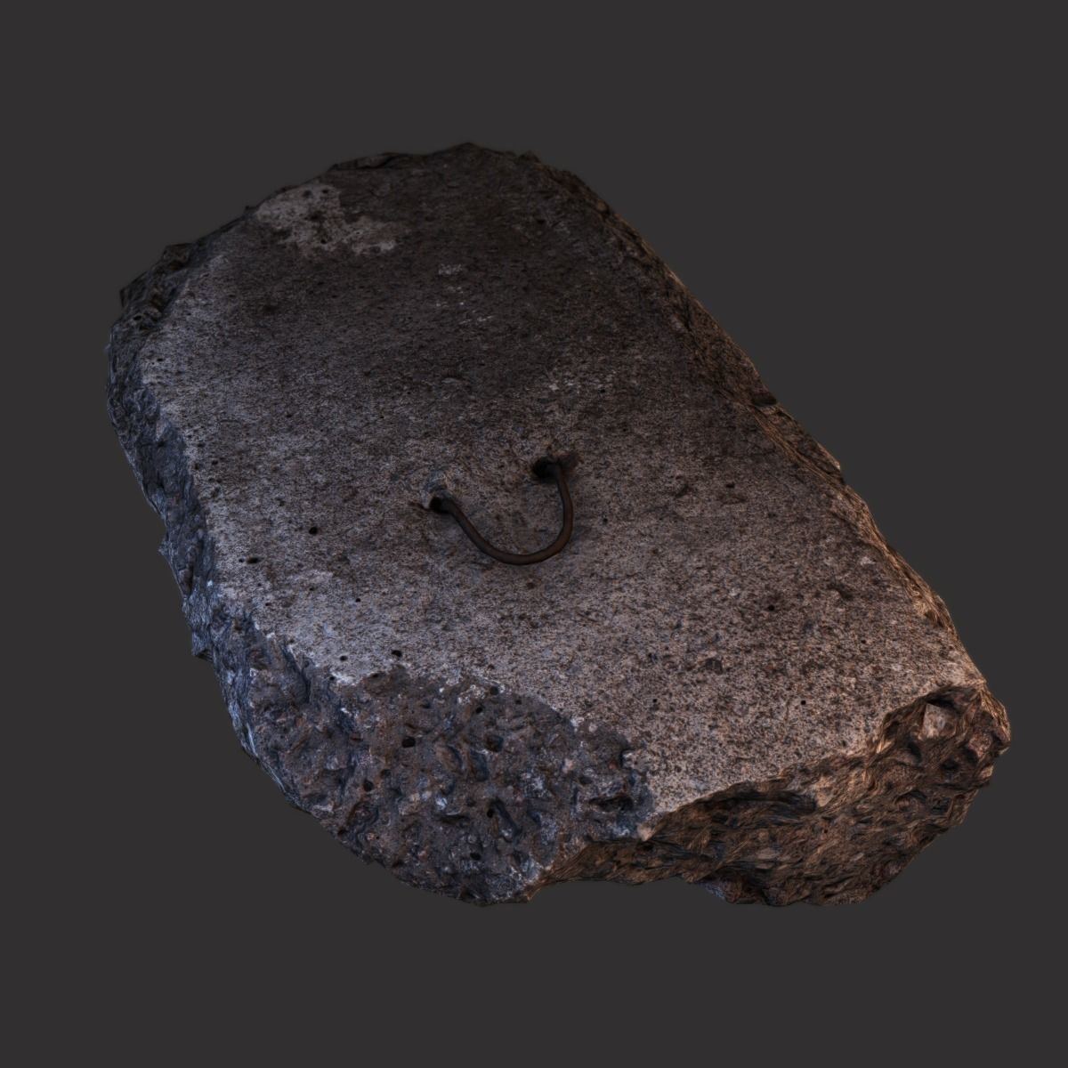 Concrete Block Debris Low-poly 3D model_8