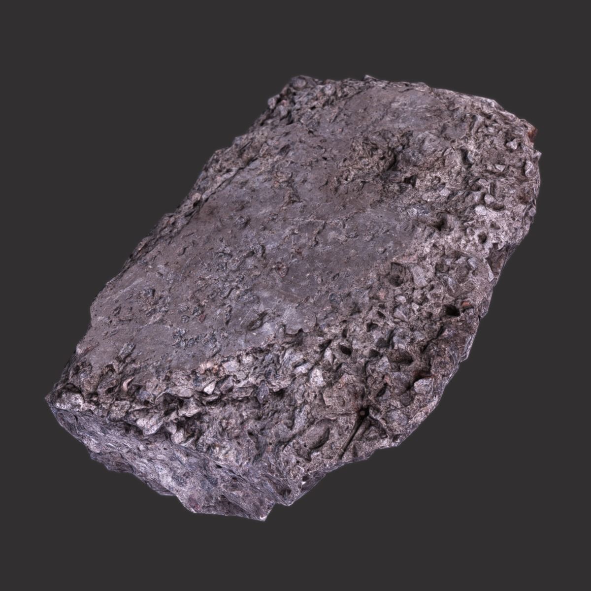 Concrete Block Debris Low-poly 3D model_4