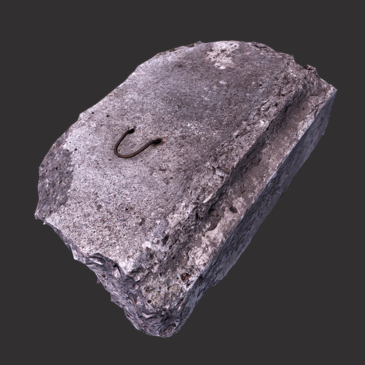 Concrete Block Debris Low-poly 3D model_2