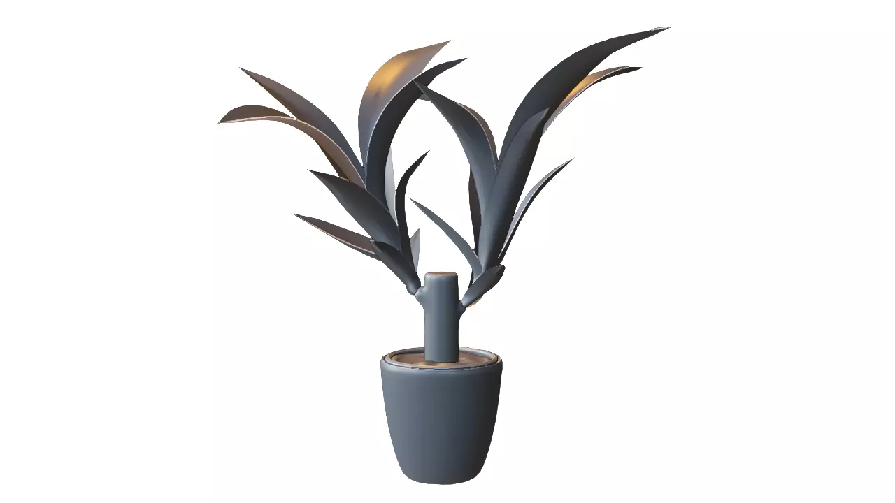 Stylized Potted Indoor Plant Low-poly 3D model