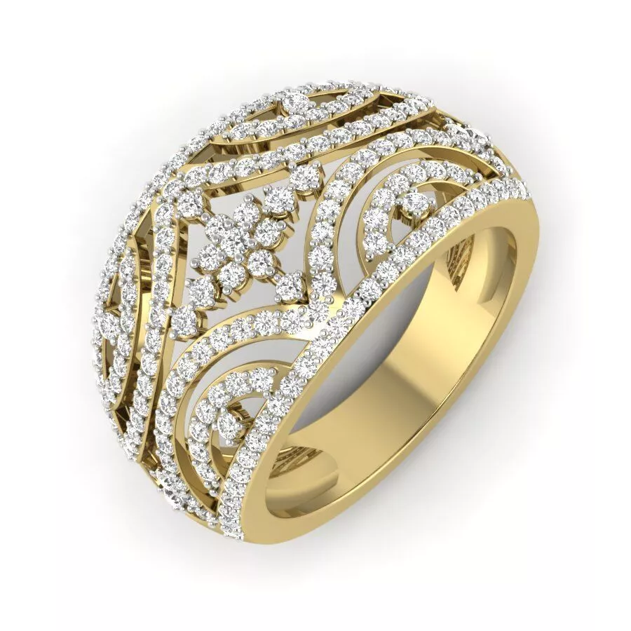 SILVER AND GOLD LADIES RING 3D print model
