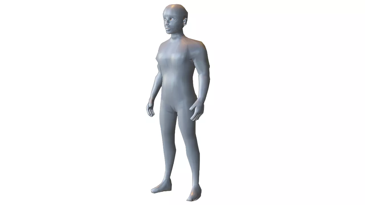Stylized Human Character Low-poly 3D model