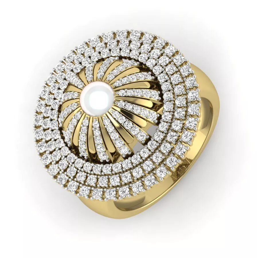 SILVER AND GOLD LADIES RING 3D print model