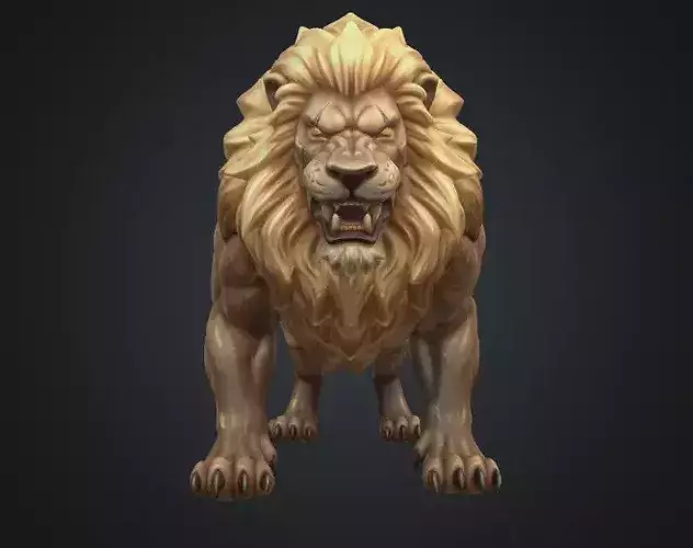 Low Poly 3D Nemean Lion Model