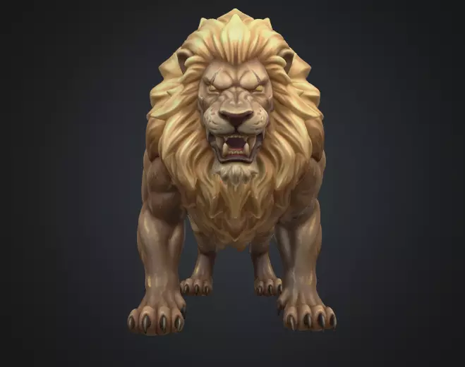 Low Poly 3D Nemean Lion Model 3D model