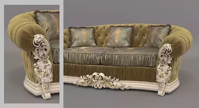 Royal Classic Living Room Set 2 3D model 6