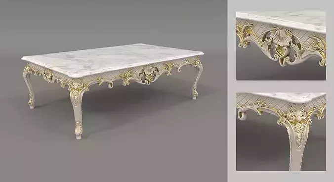 Royal Classic Living Room Set 2 3D model 7