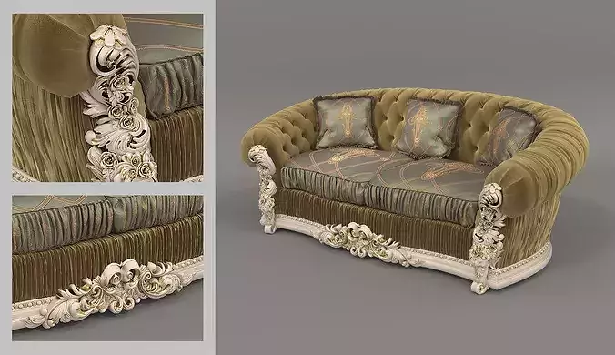 Royal Classic Living Room Set 2 3D model 5