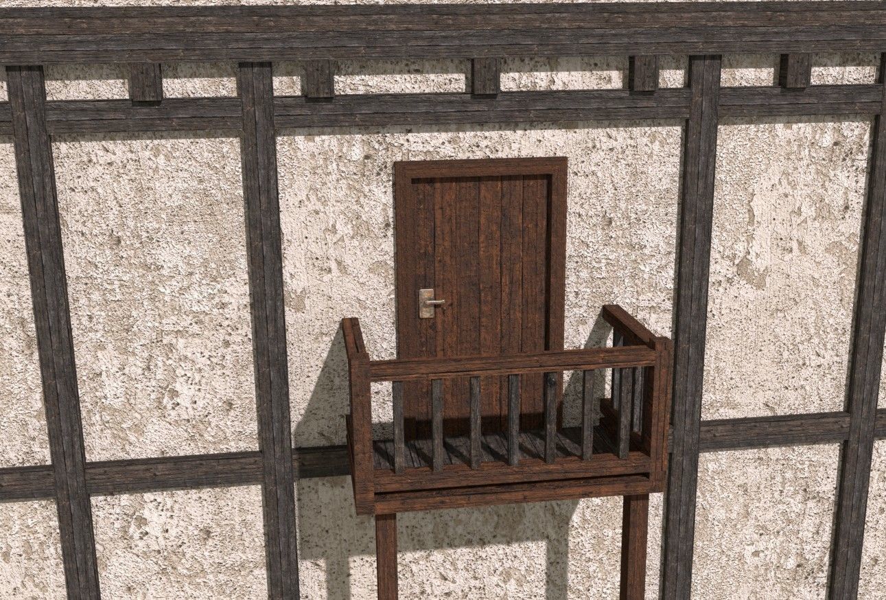 Medieval House Low Poly Low-poly 3D model_5