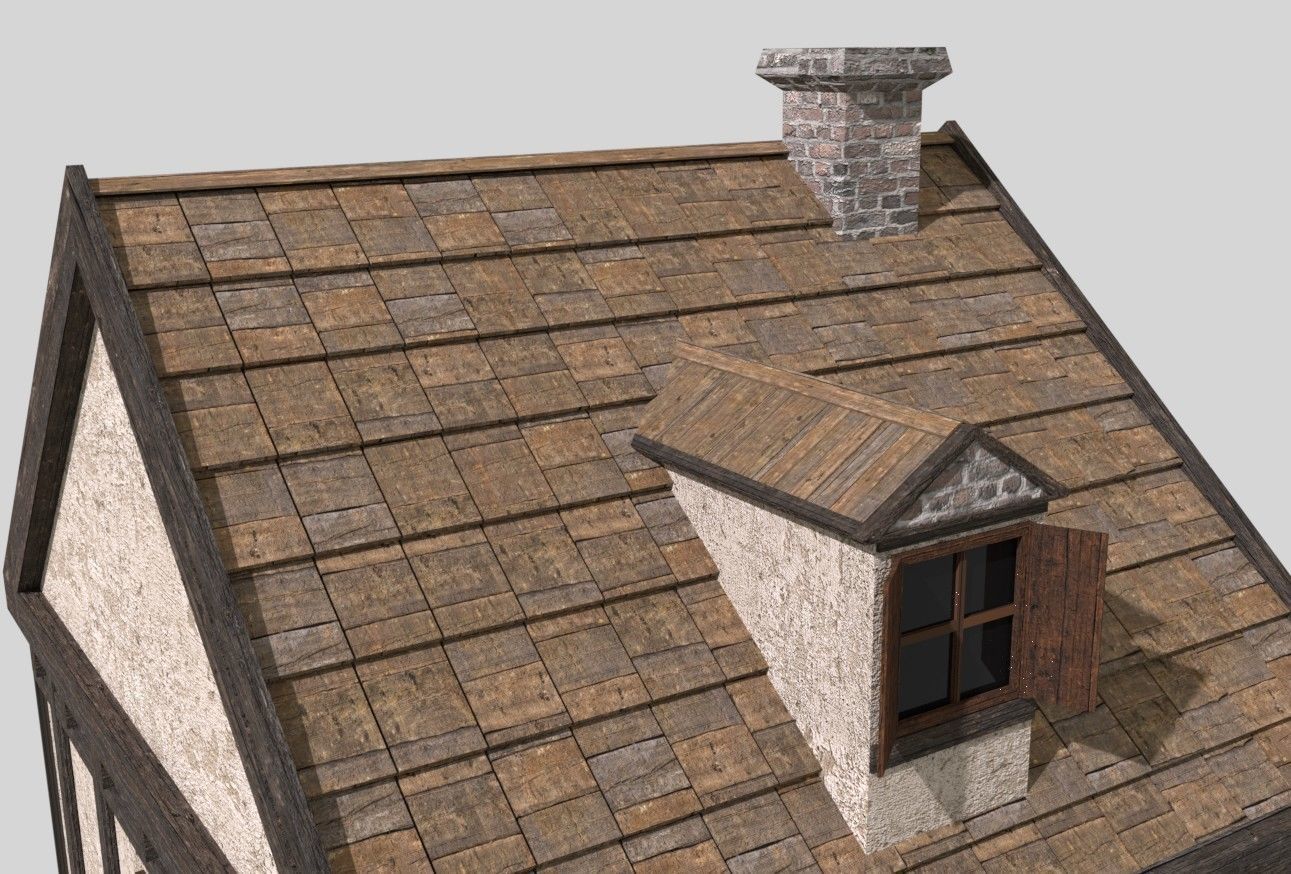 Medieval House Low Poly Low-poly 3D model_4