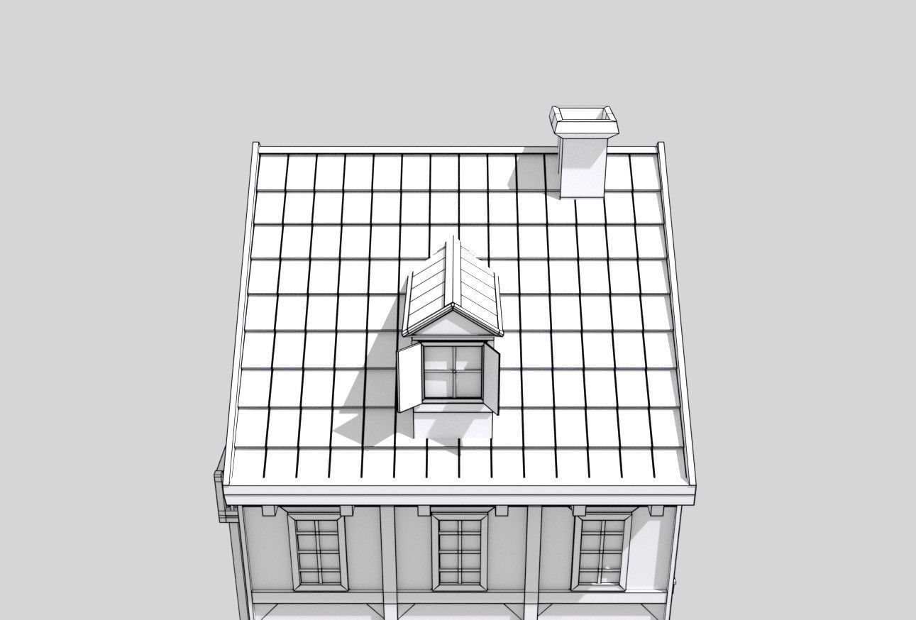 Medieval House Low Poly Low-poly 3D model_13