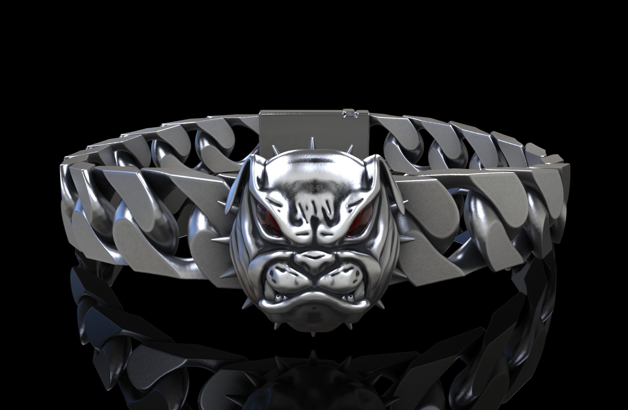 Angry Bulldog bracelet 3D print model